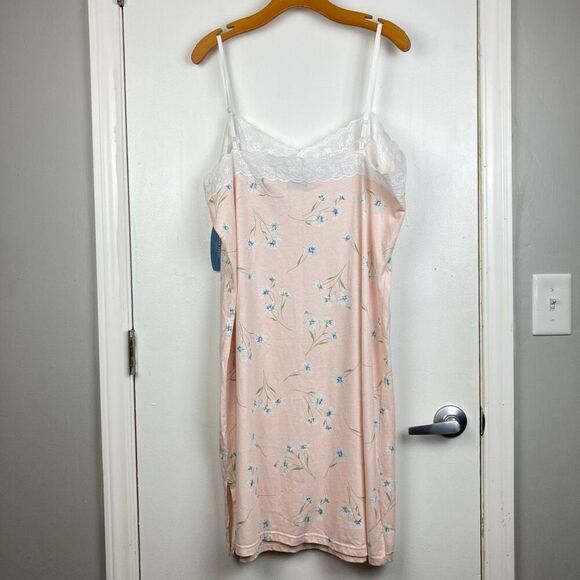 Vintage NWT Erika Taylor Intimates 100% Cotton Floral Chemise Gown Cottage sz XL - Picture 5 of 7
